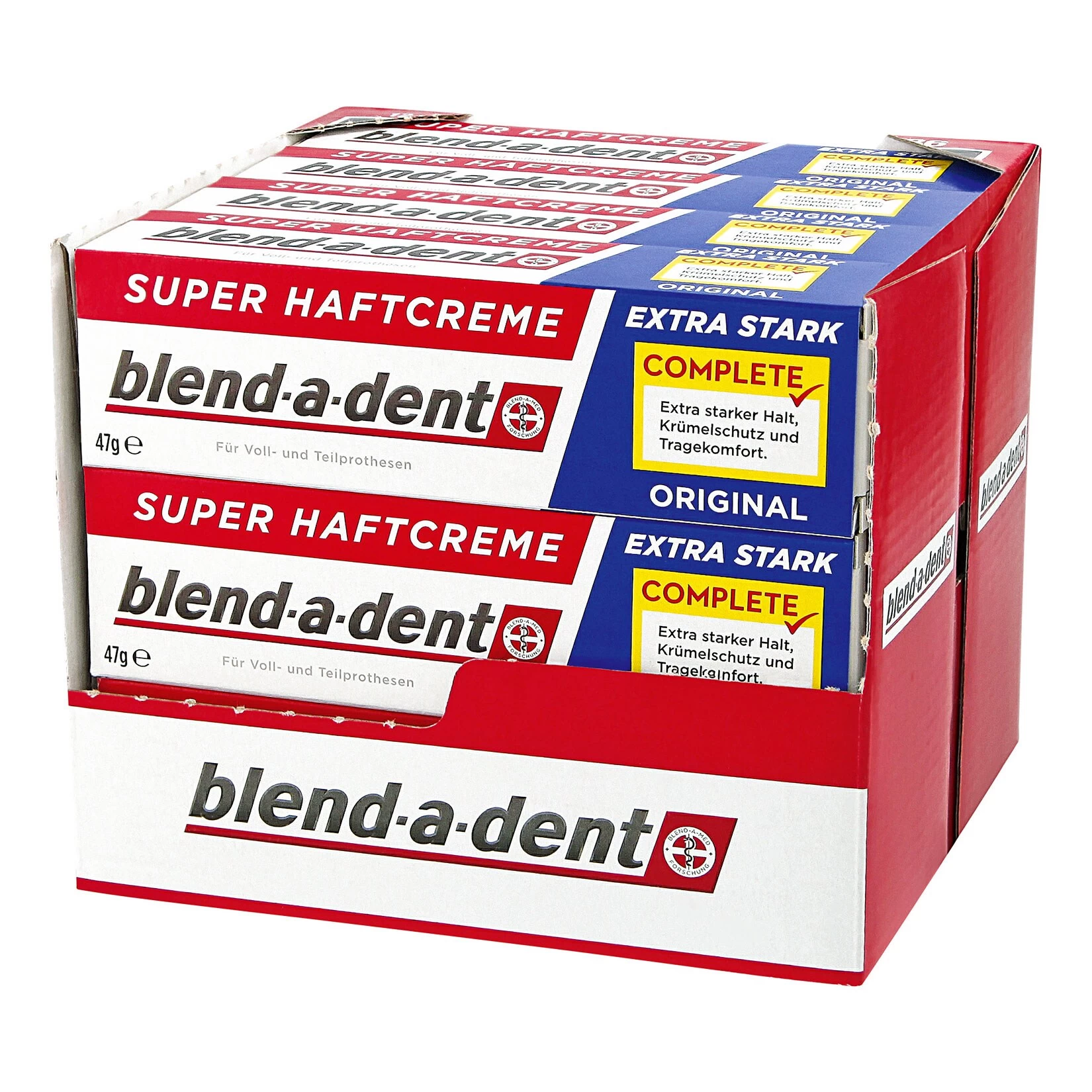 Blend-a-dent Super-Haftcreme Extra Stark 47 G, 12er Pack