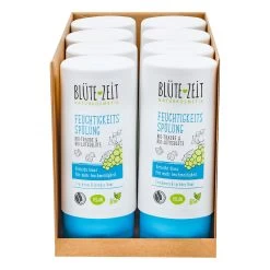 BLÜTE-ZEIT Feuchtigkeits Spülung Bio-Traube & Bio-Lotusblüte 200 Ml, 8er Pack