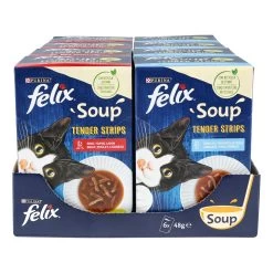 Felix Katzennahrung Soup Tender Strips 288 G, Verschiedene Sorten, 8er Pack