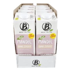 Berief Bio Mandel Drink Ohne Zucker 1 Liter, 8er Pack