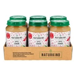 NATURKIND Bio Glas Apfel-Banane 190 G, 6er Pack